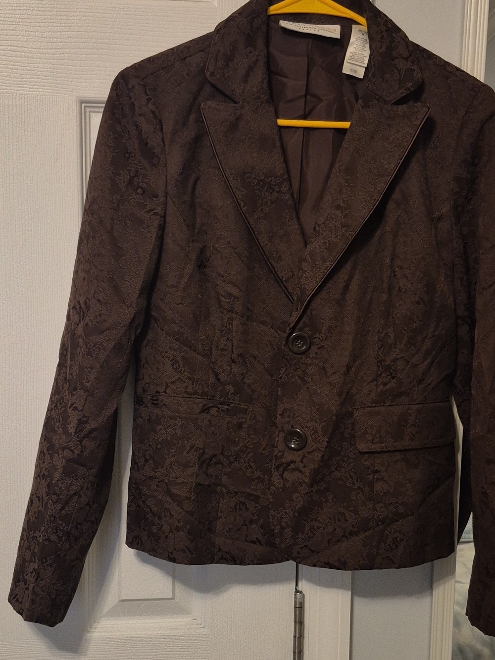 Liz Claiborne Dark Brown Jacquard Blazer